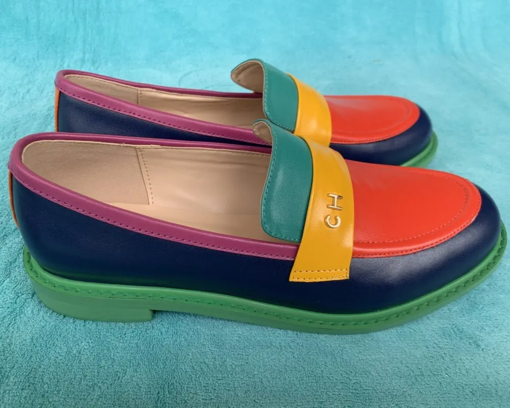 Women Round Toe Slip On Penny Loafers