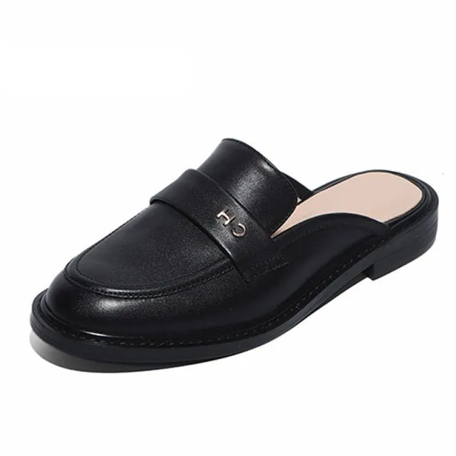 Women Round Toe Slip On Penny Loafers