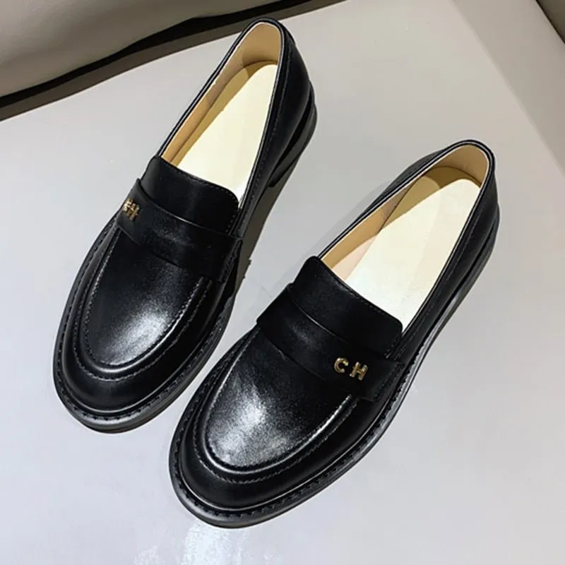 Women Round Toe Slip On Penny Loafers