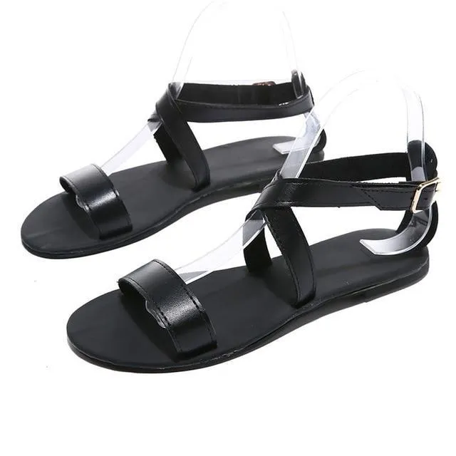Women Sandals  Slip-On Peep Toe Casual Woman Shoes