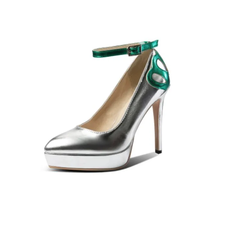 Women's Ankle Strap High Heel Platform Pumps