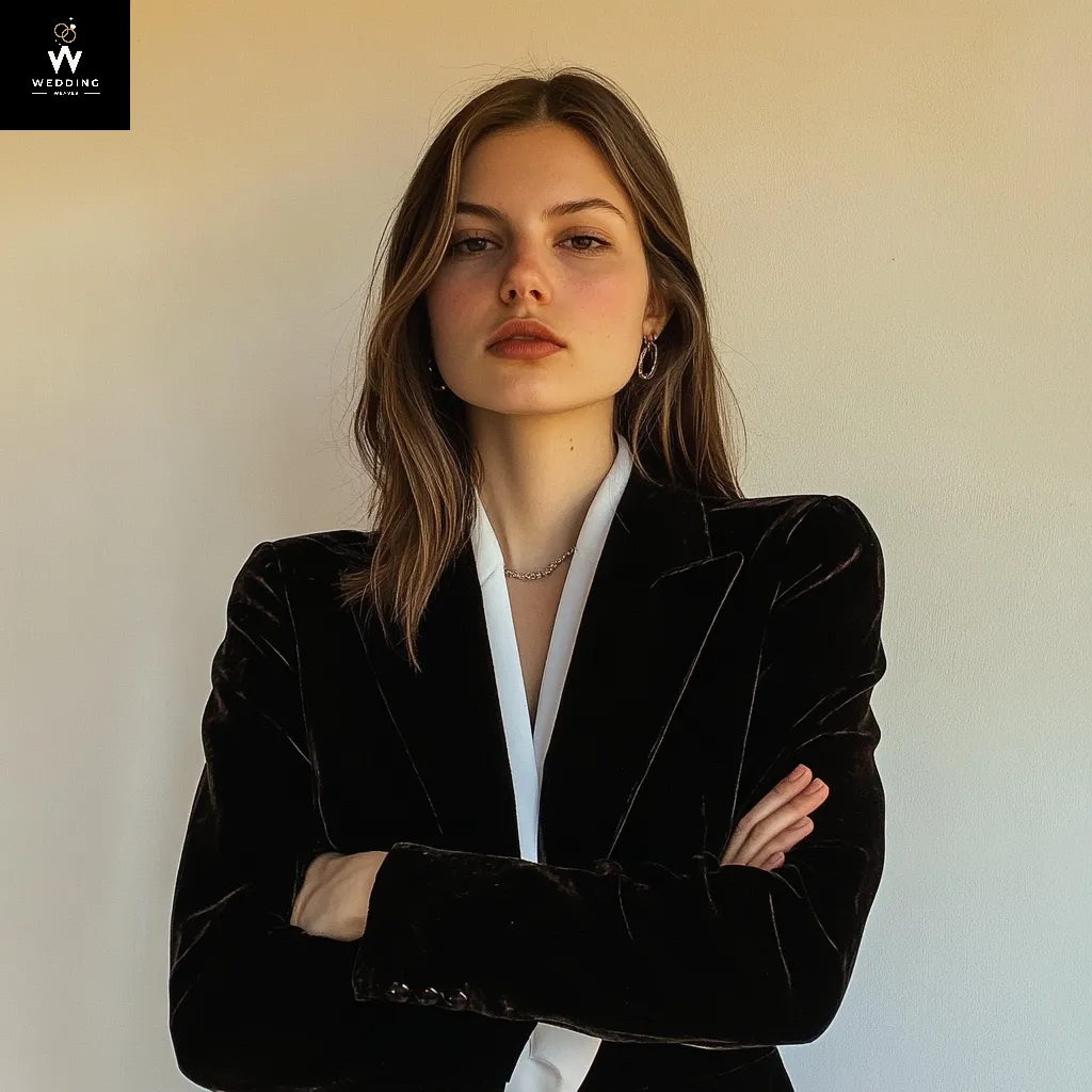 Women's Black Velvet Two-Piece Suit | Tailored Tuxedo & Business Attire
