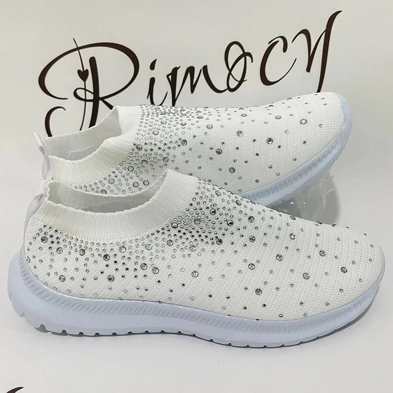 Women's Crystal Breathable Orthopedic Slip-On Walking Shoes