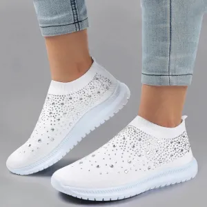 Women's Crystal Breathable Orthopedic Slip-On Walking Shoes