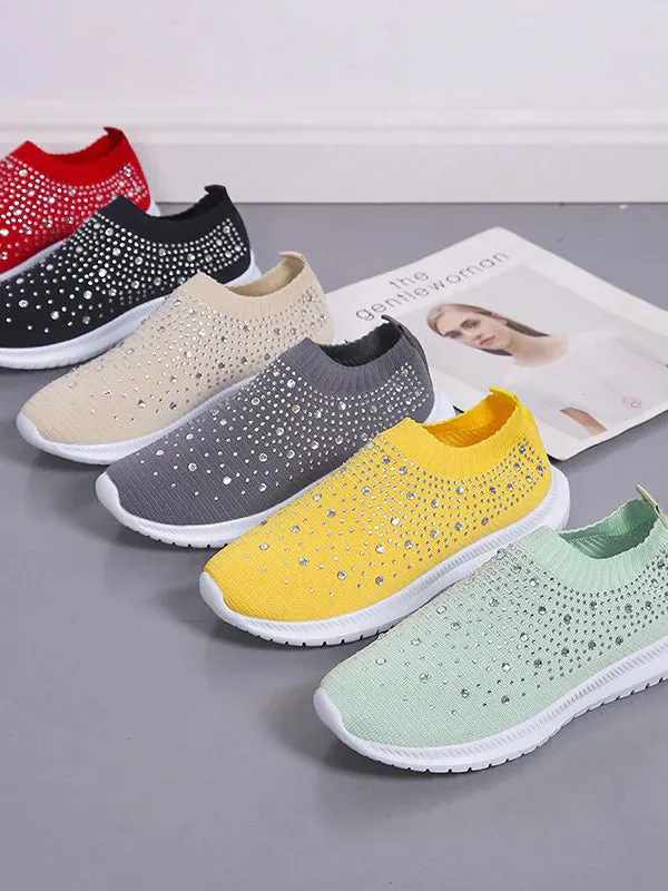 Women's Crystal Breathable Orthopedic Slip-On Walking Shoes