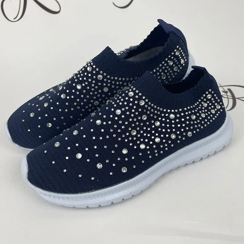 Women's Crystal Breathable Orthopedic Slip-On Walking Shoes