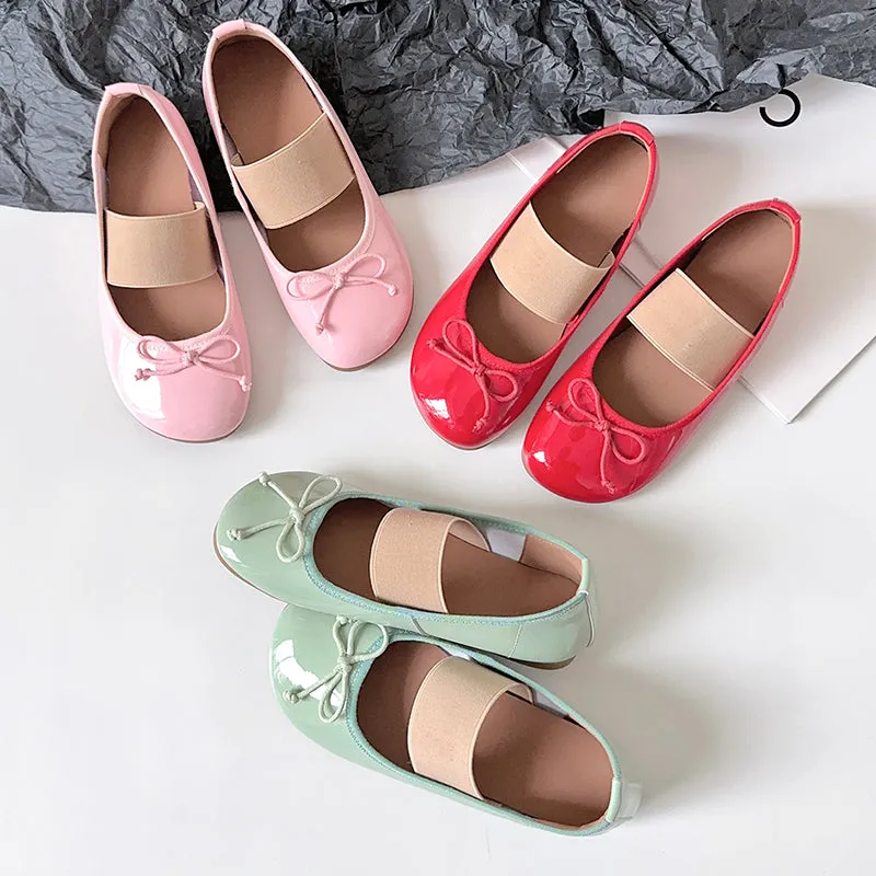 Women's Cute Sheepskin Round Toe Bow Ballet Flats