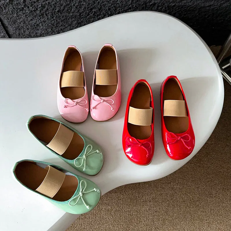 Women's Cute Sheepskin Round Toe Bow Ballet Flats