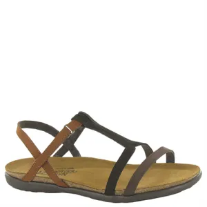 Women's Naot | Judith Flat Sandal | Coffee Bean and Black Velvet