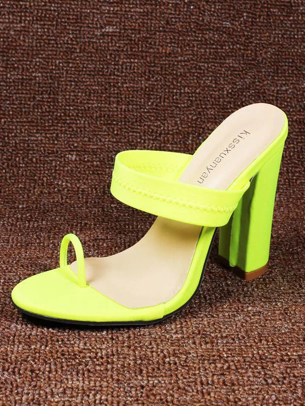 Women's Sandals and Slippers Spring and Summer Simple Set Toe Thick Super High Heels Large Size