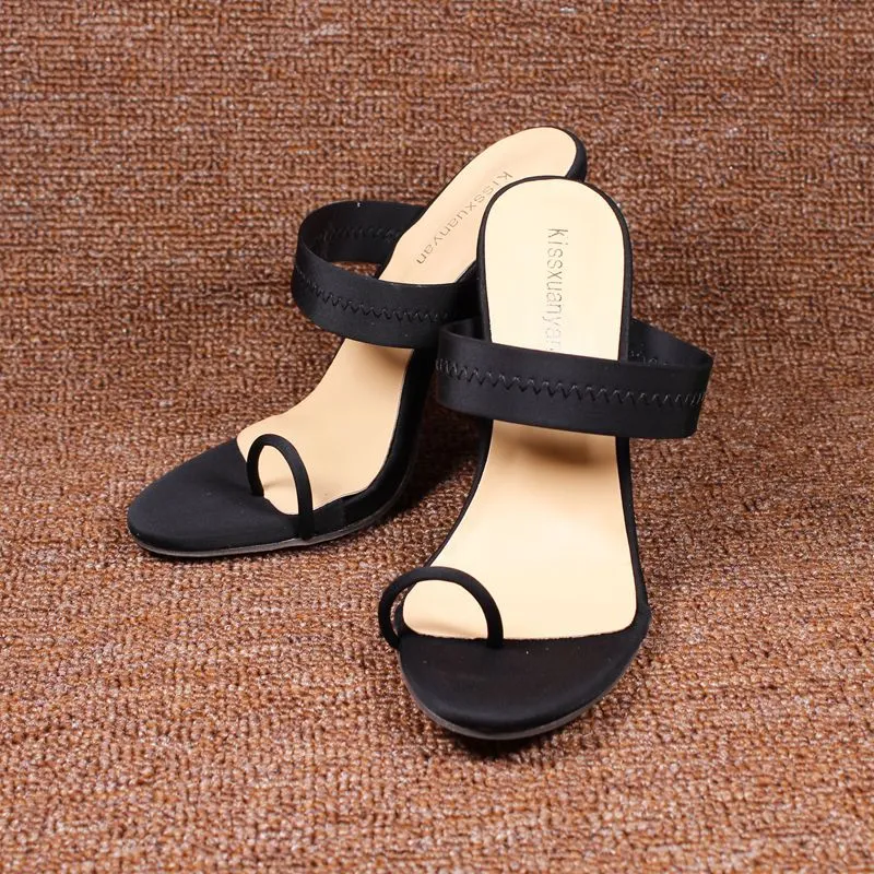 Women's Sandals and Slippers Spring and Summer Simple Set Toe Thick Super High Heels Large Size