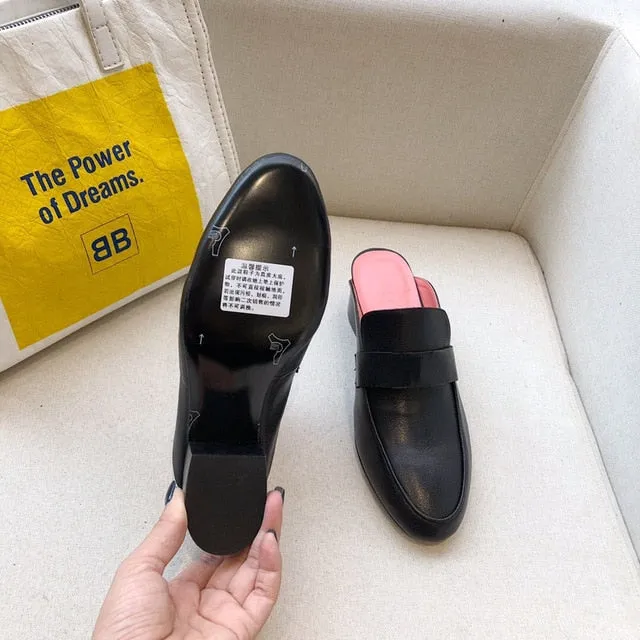 Women's Shoes Genuine Leather Flats Shoes For Woman Slip On Casual Shoes Top Quality Ins Fashion Shoes 34-41
