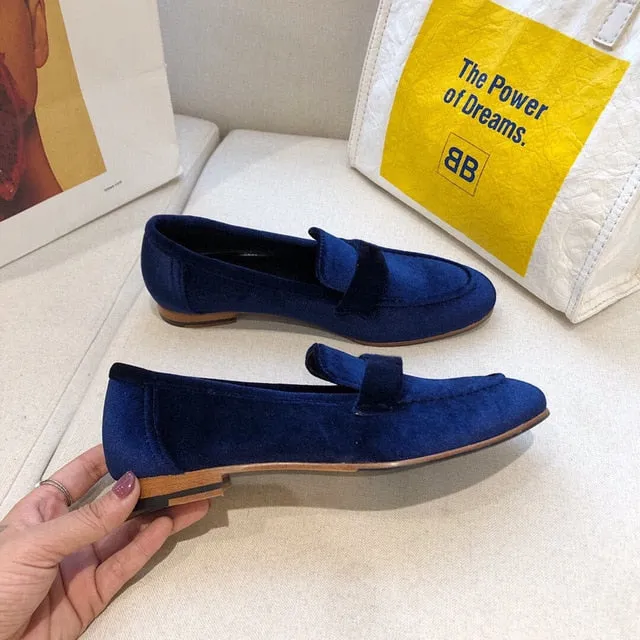 Women's Shoes Genuine Leather Flats Shoes For Woman Slip On Casual Shoes Top Quality Ins Fashion Shoes 34-41