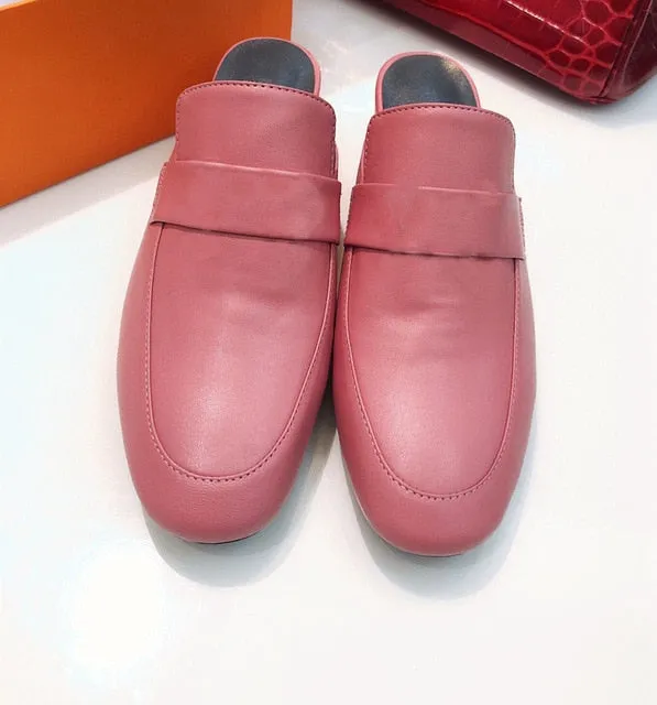 Women's Shoes Genuine Leather Flats Shoes For Woman Slip On Casual Shoes Top Quality Ins Fashion Shoes 34-41