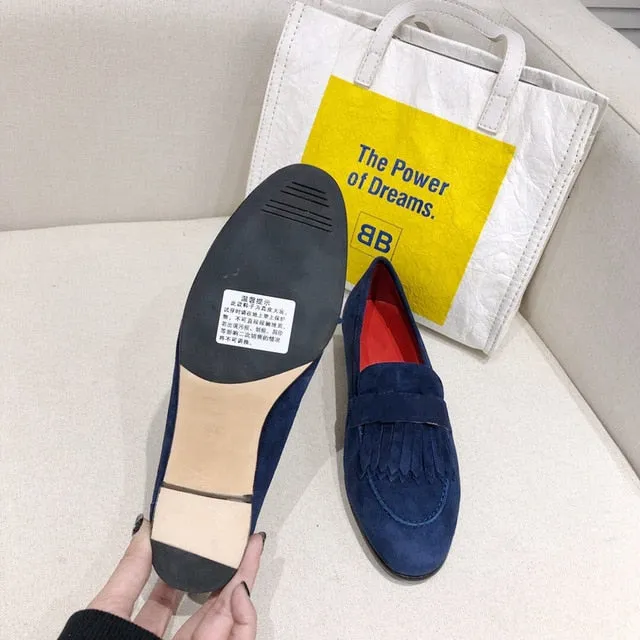 Women's Shoes Genuine Leather Flats Shoes For Woman Slip On Casual Shoes Top Quality Ins Fashion Shoes 34-41