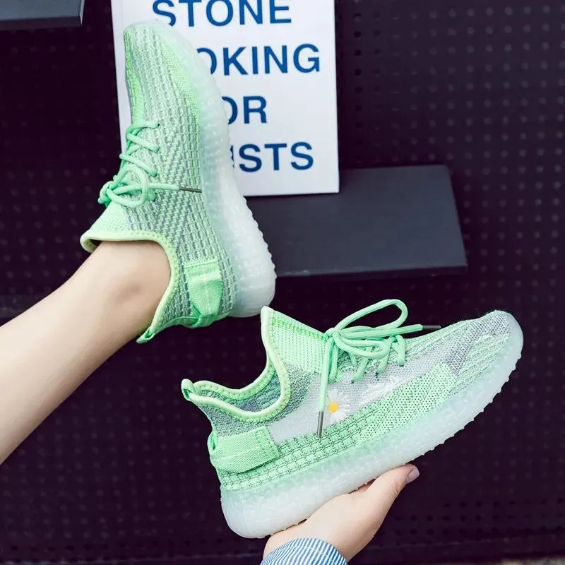 Women's Summer Coconut Shoes Female Student Casual Running Sports Dad Shoes Ins Casual Flying Woven Shoes for Girls