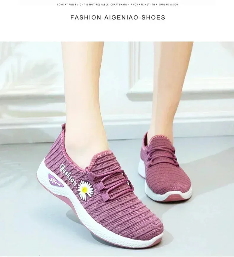 Women's True Fly Weaving Casual Sports Shoes - BreezeWalk Elegance