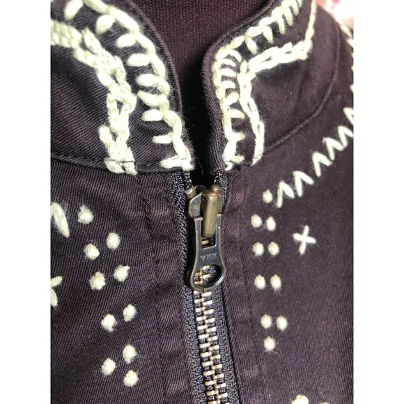 Women's XL David Brooks Lightweight Brown 2-way Zip Jacket w/Embroidery