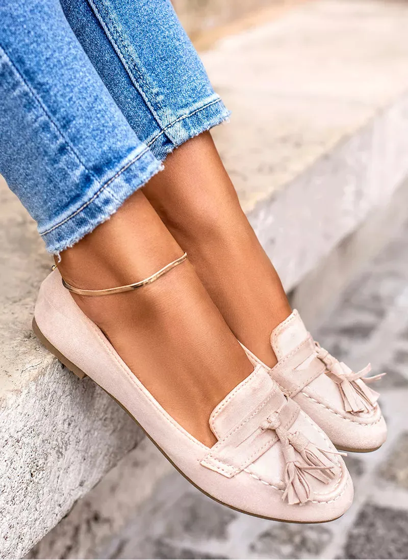 Yamel® | Beige Loafers With Tassels