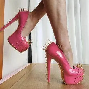 Your Shiny Clothes Gold Riveted Platform Pumps