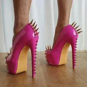 Your Shiny Clothes Gold Riveted Platform Pumps