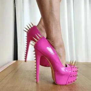 Your Shiny Clothes Gold Riveted Platform Pumps
