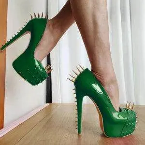 Your Shiny Clothes Gold Riveted Platform Pumps