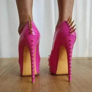 Your Shiny Clothes Gold Riveted Platform Pumps