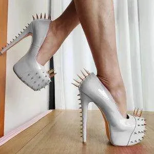 Your Shiny Clothes Gold Riveted Platform Pumps