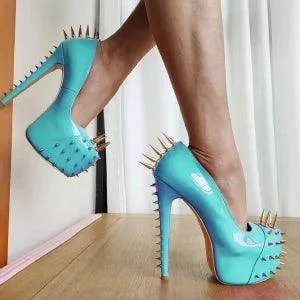 Your Shiny Clothes Gold Riveted Platform Pumps