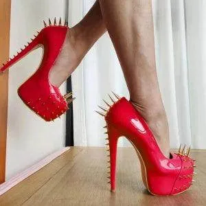 Your Shiny Clothes Gold Riveted Platform Pumps