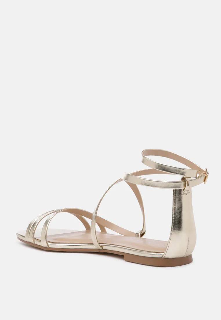 Zeynep Lace Up Strappy Flat Sandals
