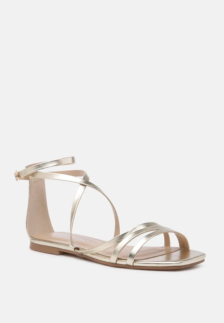 Zeynep Lace Up Strappy Flat Sandals