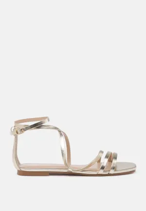 Zeynep Lace Up Strappy Flat Sandals